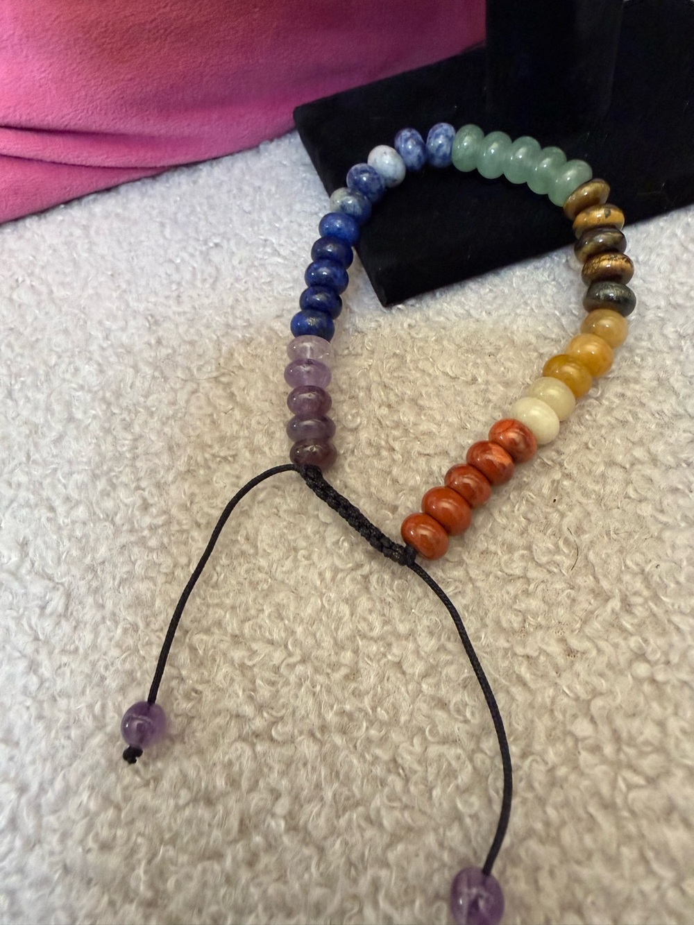 🌟 NWT Multi-Stone Chakra Adjustable Woven Cord‎ Bracelet 🌟 NWOT